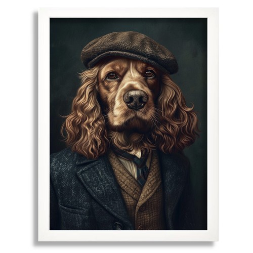 Cocker spaniel wall art - cocker, retro