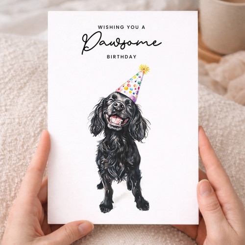 Cocker spaniel birthday card - spaniel,
