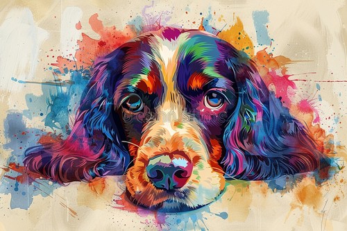 Cocker spaniel dog - dog, canvas