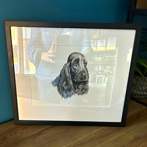 Framed and mounted cocker