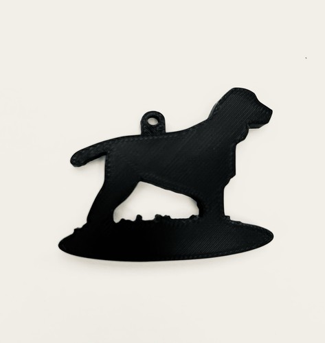 Single black cocker spaniel - black,