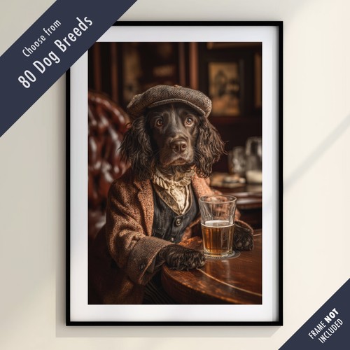 Funny dog drinking beer - at, the