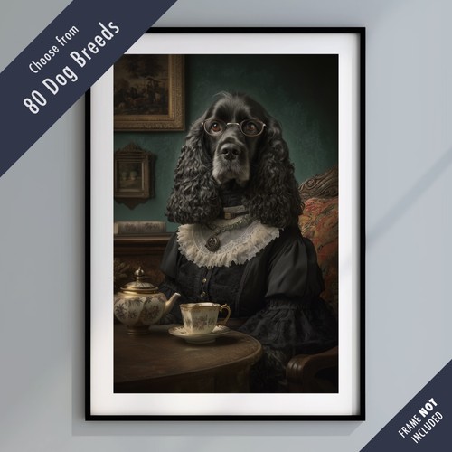 Dressed dog tea - dog, portrait