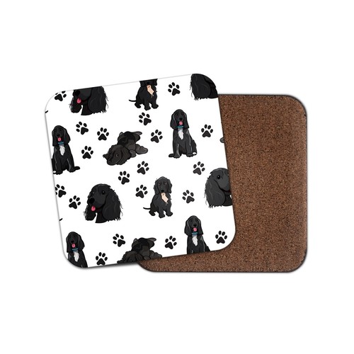 Square single coaster black - single,