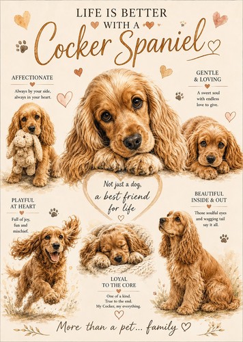 Cocker spaniel print life - print,