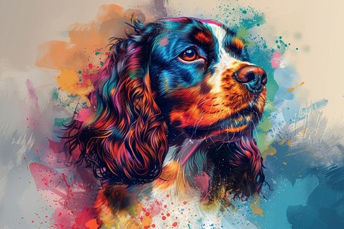 Cocker spaniel dog - spaniel, canvas