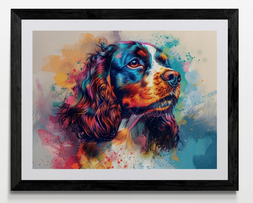 Cocker spaniel dog - dog, framed